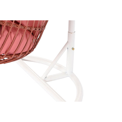 Hängender Gartenstuhl DKD Home Decor 94 x 100 x 196 cm Terrakotta Synthetischer Rattan Stahl Weiß
