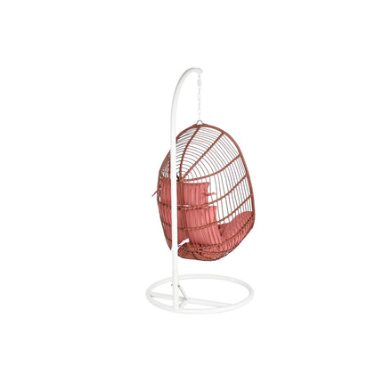 Hängender Gartenstuhl DKD Home Decor 94 x 100 x 196 cm Terrakotta Synthetischer Rattan Stahl Weiß