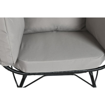 Gartenstuhl DKD Home Decor Schwarz Grau Metall Synthetischer Rattan 99 x 71 x 147 cm