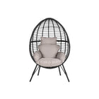 Gartenstuhl DKD Home Decor 90 x 65 x 151 cm Schwarz Grau Metall Synthetischer Rattan