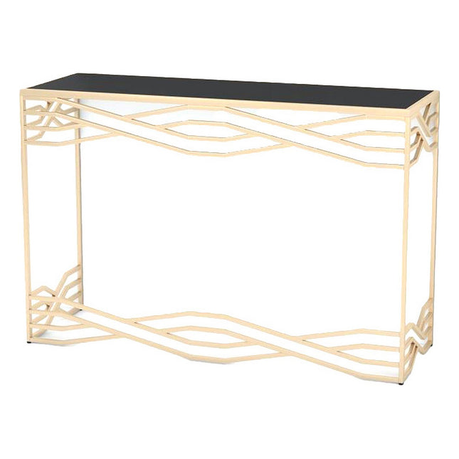 Konsole DKD Home Decor Kristall Schwarz Gold Metall (120 x 40 x 80 cm)