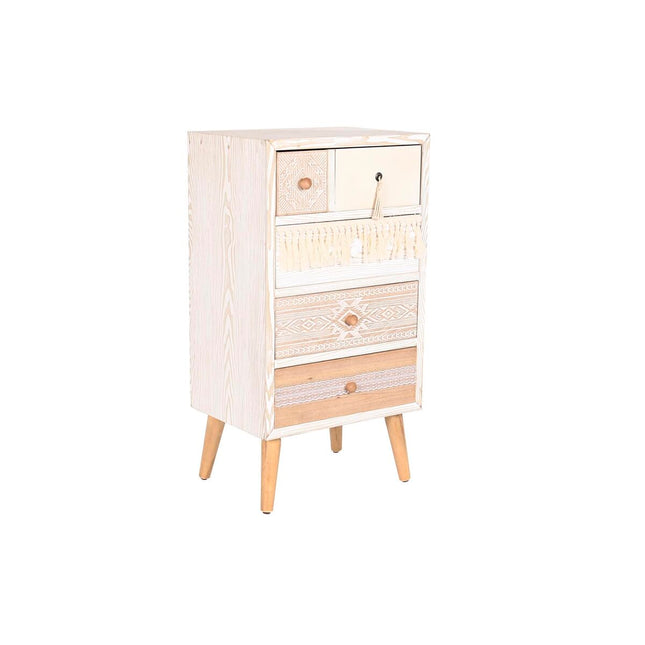 Schubladenschrank DKD Home Decor Tanne natürlich Baumwolle Weiß (48 x 35 x 89 cm)