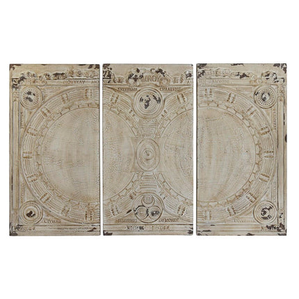 Wanddekoration DKD Home Decor Beige Harz (178 x 4 x 112 cm) (3 Stücke)