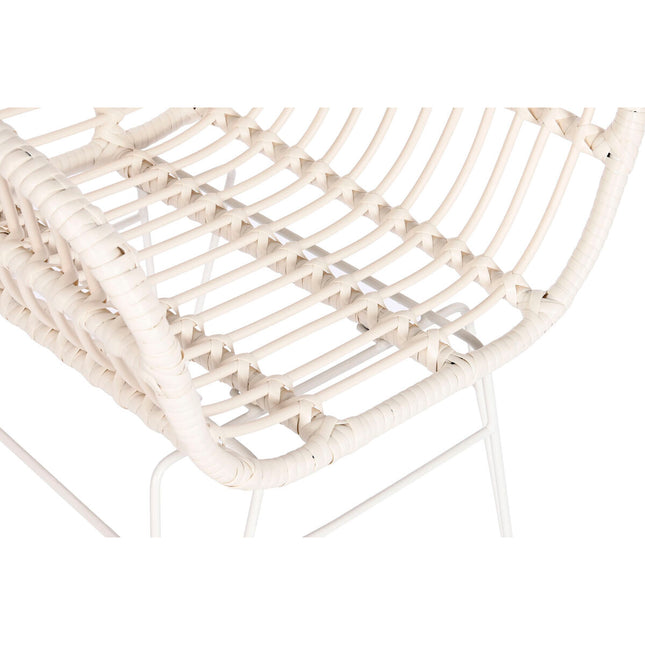 Havestol DKD Home Decor Metall Synthetischer Rattan Weiß (57 x 62 x 81 cm)