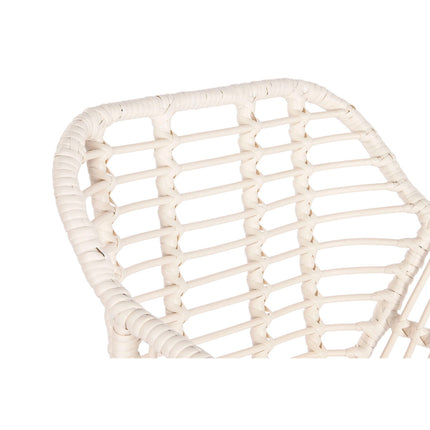 Havestol DKD Home Decor Metall Synthetischer Rattan Weiß (57 x 62 x 81 cm)