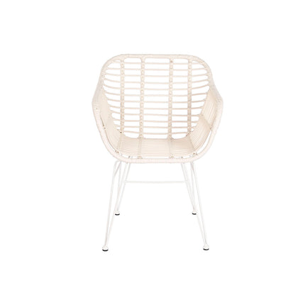 Havestol DKD Home Decor Metall Synthetischer Rattan Weiß (57 x 62 x 81 cm)