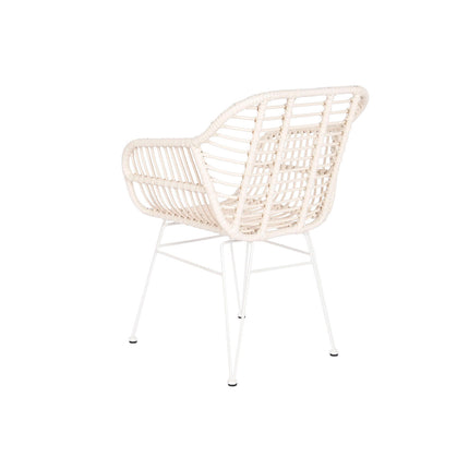 Havestol DKD Home Decor Metall Synthetischer Rattan Weiß (57 x 62 x 81 cm)