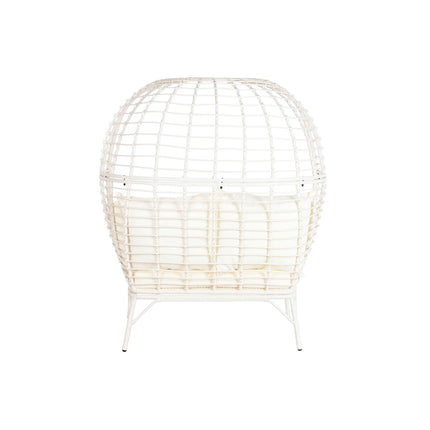 Gartenstuhl DKD Home Decor 130 x 68 x 146 cm Synthetischer Rattan Stahl Weiß