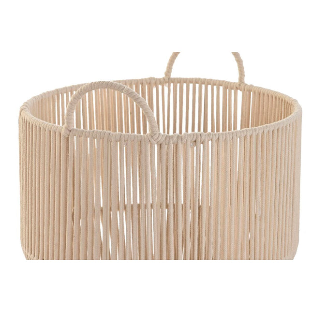 Korb-Set DKD Home Decor Beige Metall Baumwolle (35 x 35 x 36 cm)