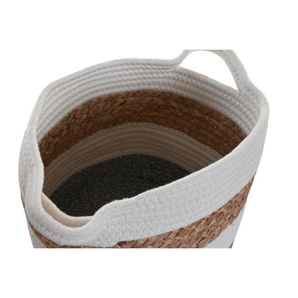 Korb-Set DKD Home Decor Baumwolle Weiß Naturfaser (30 x 30 x 26 cm)