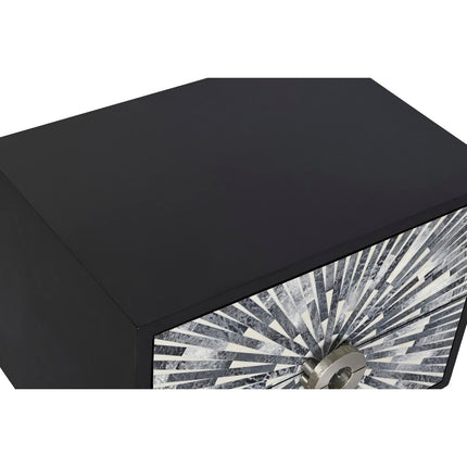 Nachttisch DKD Home Decor Schwarz Grau Knochen Harz Holz MDF (50 x 35 x 51 cm)