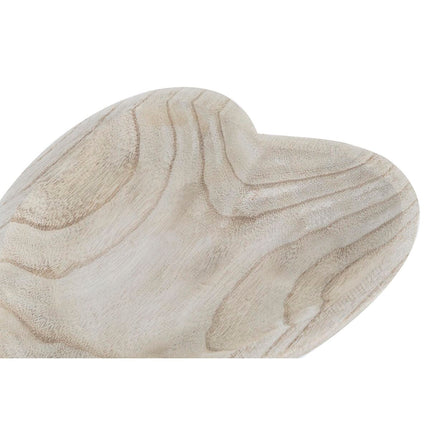 Tablett für Snacks DKD Home Decor natürlich Herz Hellbraun Tropical 35 x 24 x 4 cm