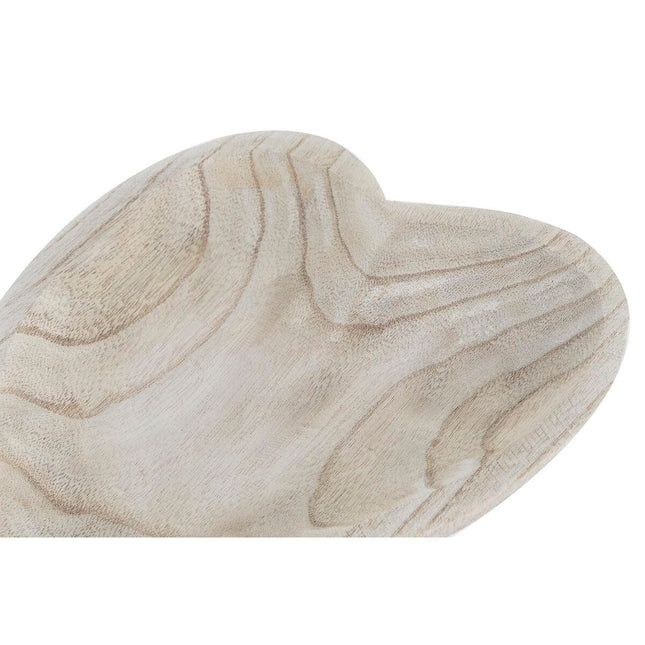 Tablett für Snacks DKD Home Decor natürlich Herz Hellbraun Tropical 35 x 24 x 4 cm