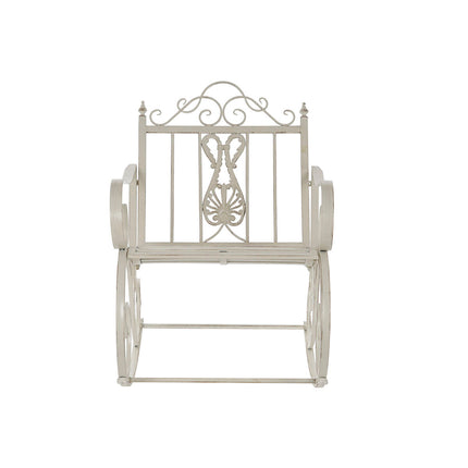 Schaukelstuhl DKD Home Decor Metall Aluminium Weiß (63 x 89 x 92 cm)