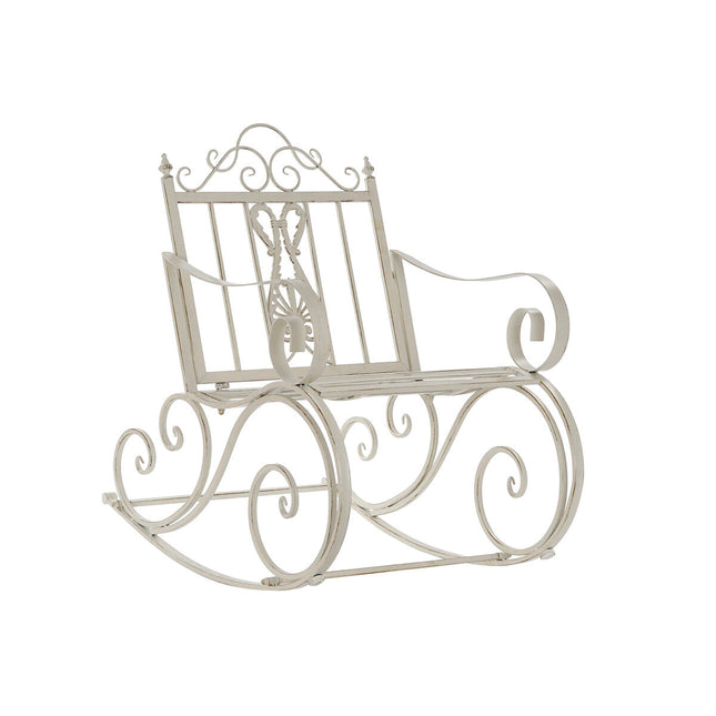Schaukelstuhl DKD Home Decor Metall Aluminium Weiß (63 x 89 x 92 cm)