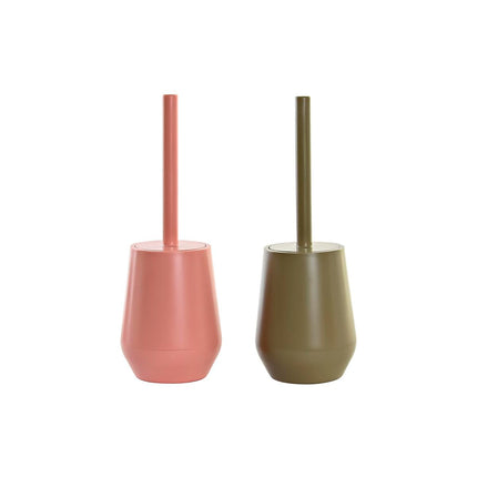 Toilettenbürste DKD Home Decor Rosa grün PS (12 x 12 x 34,5 cm) (2 Stück)