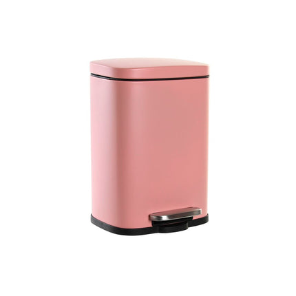 Papierkorb mit Pedal DKD Home Decor 21 x 18 x 29,5 cm Metall 5 L Pfirsich Polypropylen Grundlegend