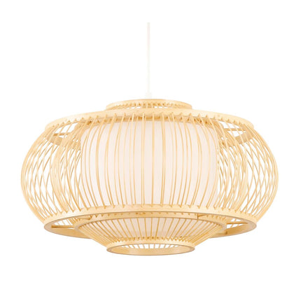 Deckenlampe DKD Home Decor Polyester Bambus (40 x 40 x 18 cm)