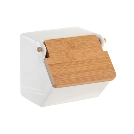 Salzstreuer mit Deckel DKD Home Decor 12,5 x 14 x 12 cm natürlich Porzellan Weiß