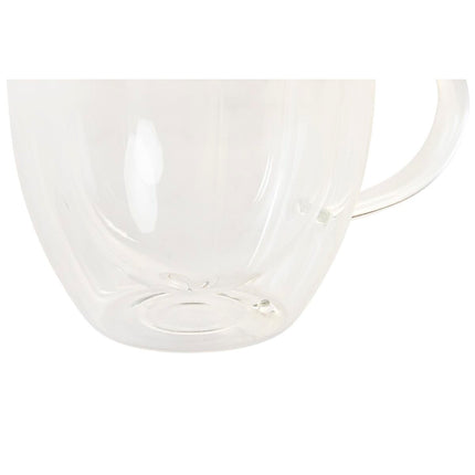 Satz von Kaffeetassen DKD Home Decor 250 ml Kristall Durchsichtig Borosilikatglas