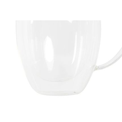 Satz von Kaffeetassen DKD Home Decor Kristall Durchsichtig 350 ml Borosilikatglas