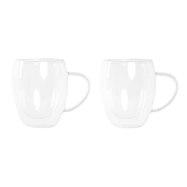 Satz von Kaffeetassen DKD Home Decor Kristall Durchsichtig 350 ml Borosilikatglas