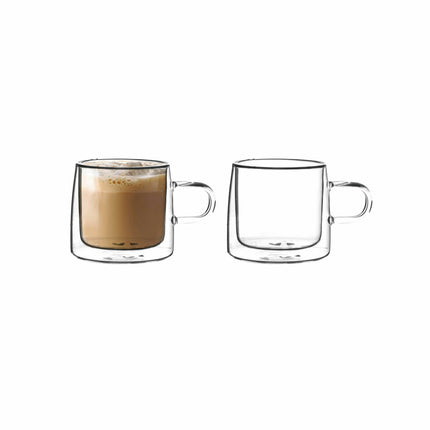 Satz von Kaffeetassen DKD Home Decor Kristall Durchsichtig 260 ml Borosilikatglas