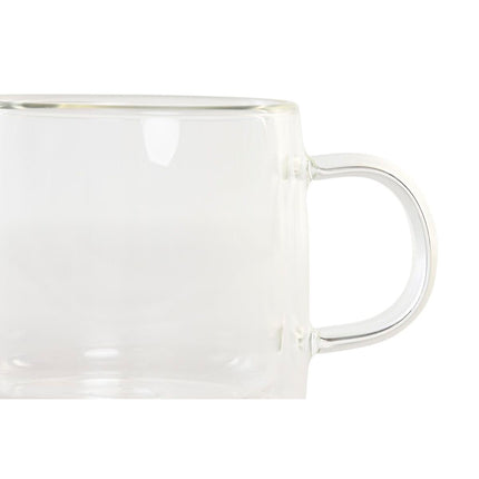 Satz von Kaffeetassen DKD Home Decor Kristall Durchsichtig 260 ml Borosilikatglas