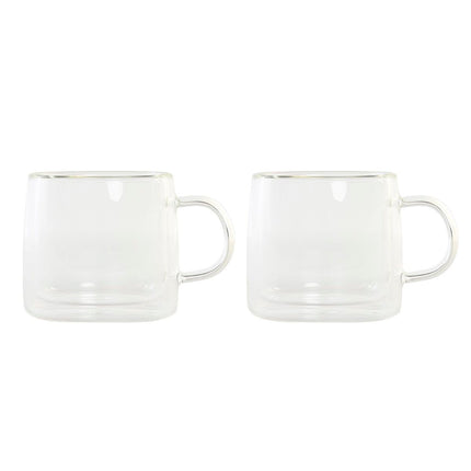 Satz von Kaffeetassen DKD Home Decor Kristall Durchsichtig 260 ml Borosilikatglas