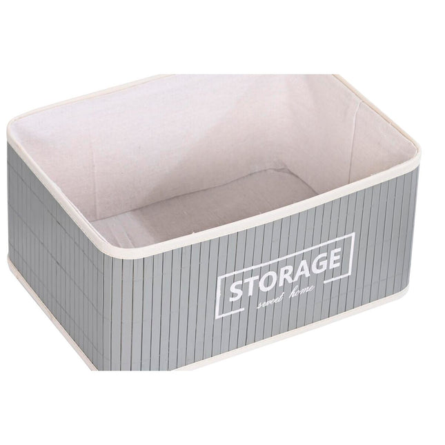 Korbsatz DKD Home Decor Polyester Dunkelgrau Bambus (40 x 30 x 46 cm)