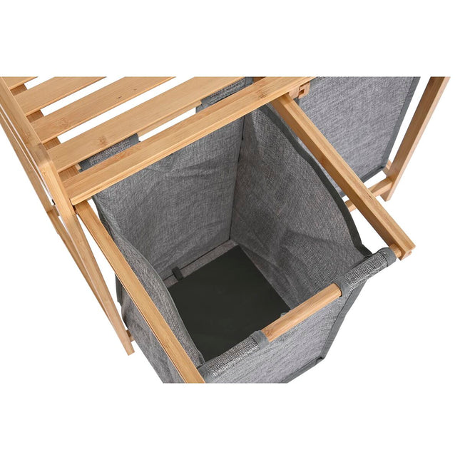 Korb für schmutzige Wäsche DKD Home Decor 64 x 33 x 73 cm Grau Weiß (2 Stück)