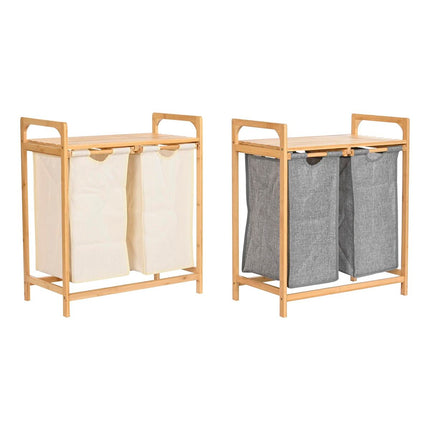 Korb für schmutzige Wäsche DKD Home Decor 64 x 33 x 73 cm Grau Weiß (2 Stück)