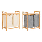 Korb für schmutzige Wäsche DKD Home Decor 64 x 33 x 73 cm Grau Weiß (2 Stück)