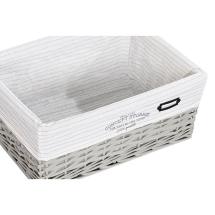 Korbsatz DKD Home Decor Grau Polyester korb (44 x 34 x 56 cm)