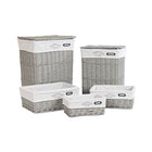 Korbsatz DKD Home Decor Grau Polyester korb (44 x 34 x 56 cm)