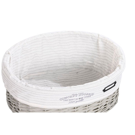 Korbsatz DKD Home Decor Grau Polyester korb (51 x 37 x 56 cm)
