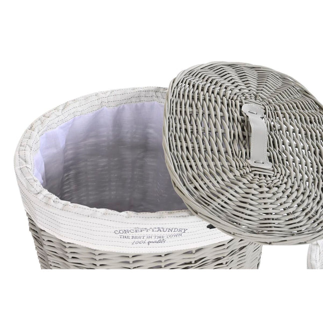 Korbsatz DKD Home Decor Grau Polyester korb (51 x 37 x 56 cm)