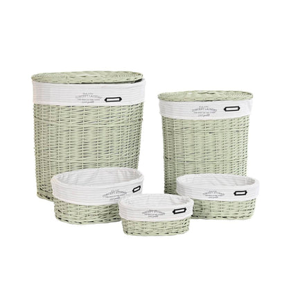 Korbsatz DKD Home Decor Polyester grün korb (51 x 37 x 56 cm)