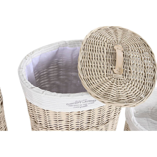 Korbsatz DKD Home Decor Beige Polyester korb (51 x 37 x 56 cm)