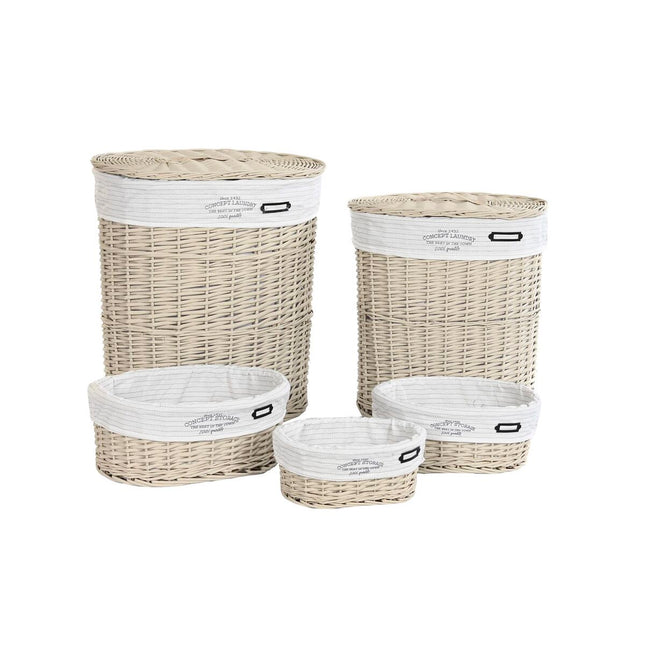 Korbsatz DKD Home Decor Beige Polyester korb (51 x 37 x 56 cm)