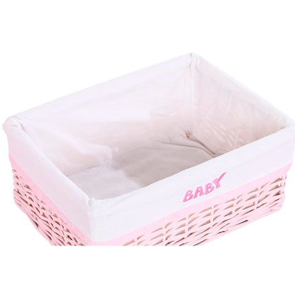 Korbsatz DKD Home Decor Rosa Polyester Für Kinder korb (44 x 34 x 56 cm)