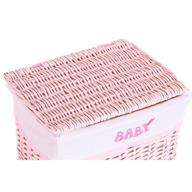 Korbsatz DKD Home Decor Rosa Polyester Für Kinder korb (44 x 34 x 56 cm)