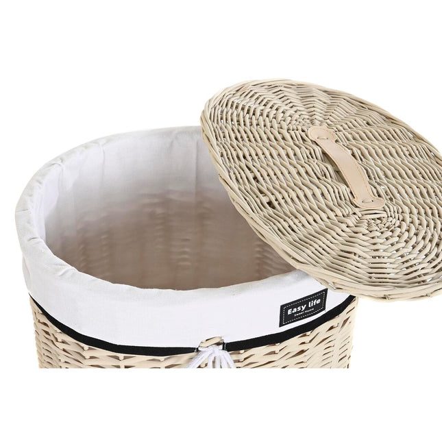 Korbsatz DKD Home Decor Beige Polyester Weiß korb (51 x 38 x 58 cm)