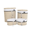 Korbsatz DKD Home Decor Beige Polyester Weiß korb (51 x 38 x 58 cm)