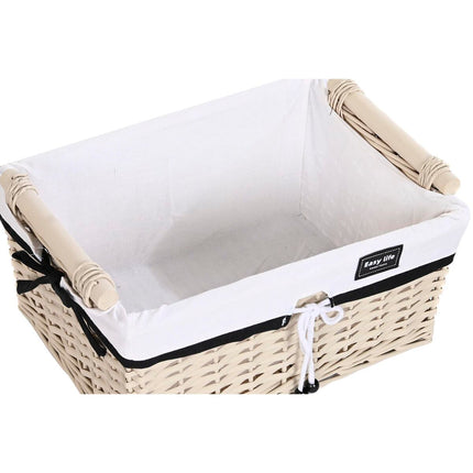 Korbsatz DKD Home Decor Beige Polyester Weiß korb (44 x 34 x 58 cm)