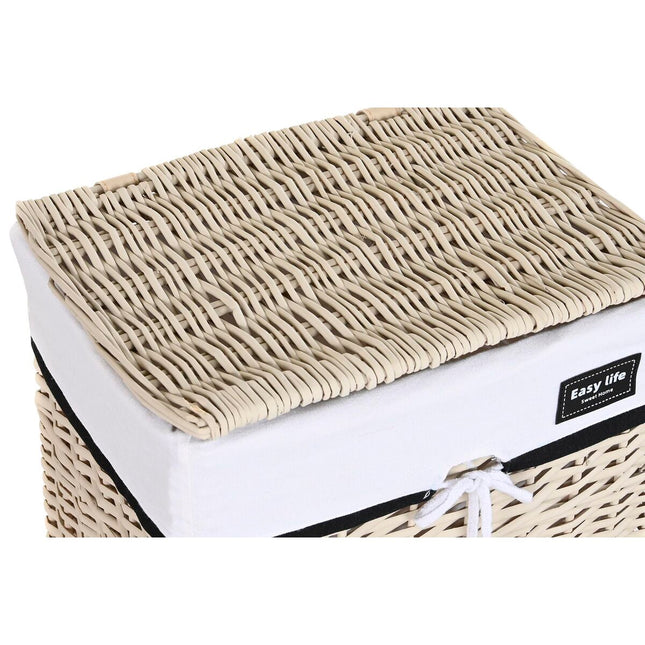 Korbsatz DKD Home Decor Beige Polyester Weiß korb (44 x 34 x 58 cm)