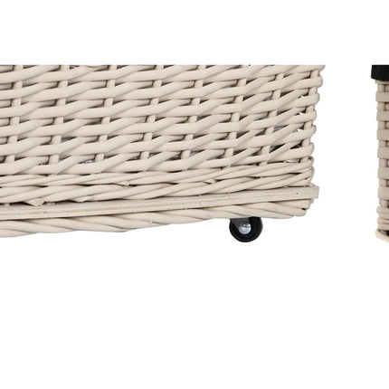 Korbsatz DKD Home Decor Beige Polyester Weiß korb (44 x 34 x 58 cm)