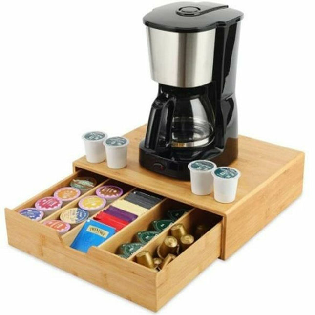 Organizer für Kaffeekapseln DKD Home Decor 35,3 x 30 x 8,5 cm natürlich