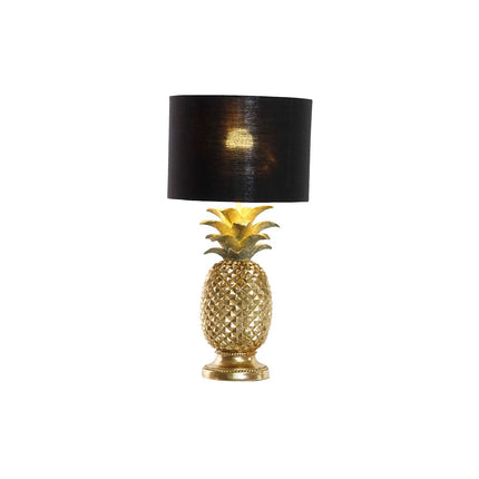 Tischlampe DKD Home Decor Ananas Schwarz Gold Harz 220 V 50 W (24 x 24 x 47 cm)