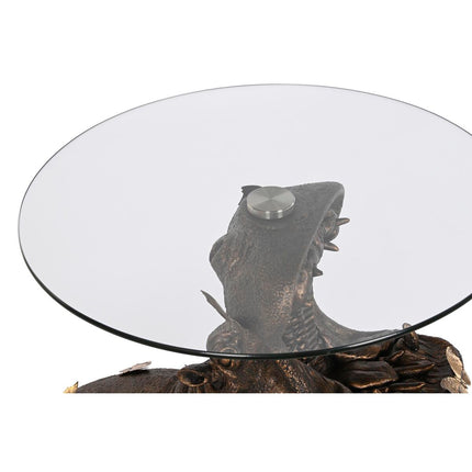 Beistelltisch DKD Home Decor 60 x 49 x 58 cm Kristall Schwarz Gold Harz